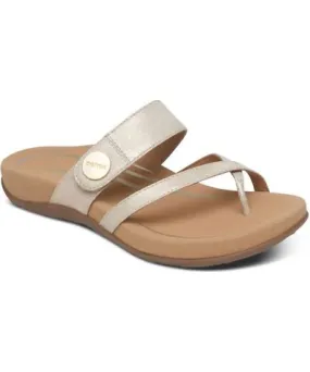 Aetrex Women's Izzy Adjustable Slide Sandal In Light