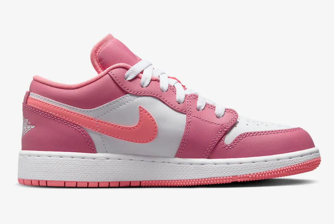 Air Jordan 1 Low GS Desert Berry Coral Chalk White 553560-616