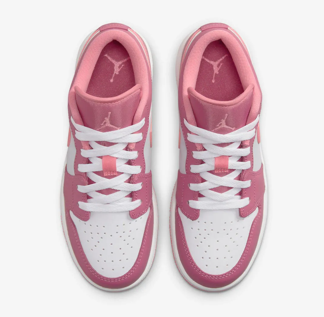 Air Jordan 1 Low GS Desert Berry Coral Chalk White 553560-616