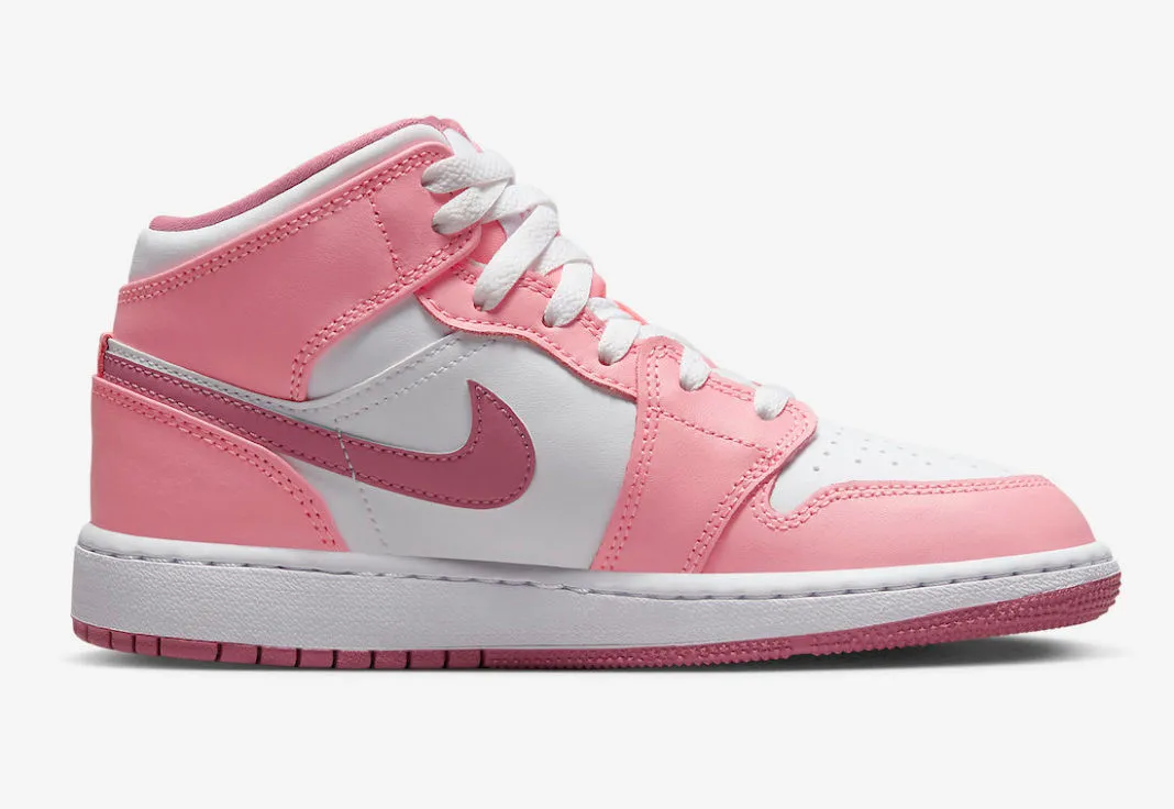 Air Jordan 1 Mid GS Valentine's Day Coral Chalk Desert Berry White DQ8423-616