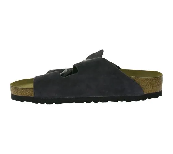 BIRKENSTOCK Arizona BS zoccoli da donna made in Germany larghezza normale 0552321 velluto grigio