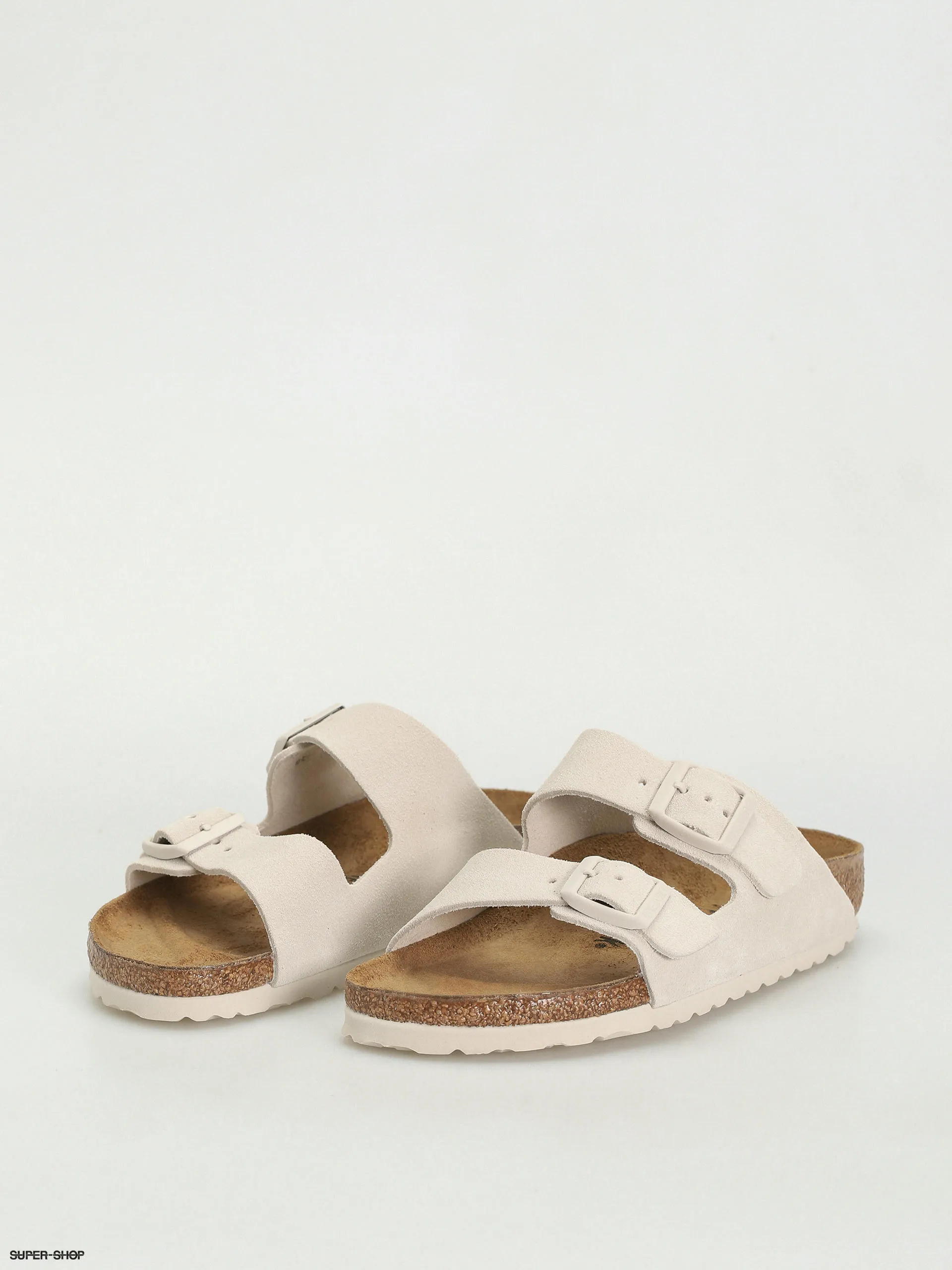 Birkenstock Arizona Suede Leather Narrow Wmn Flip-flops (antique white)