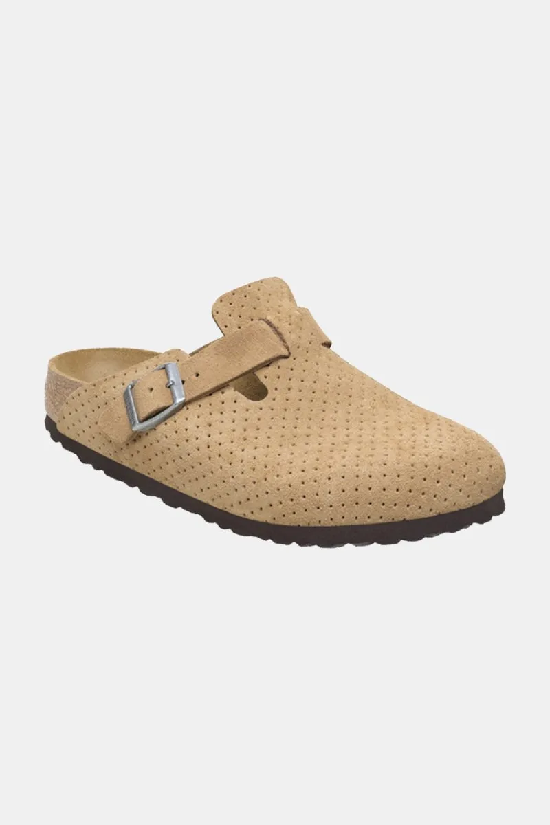 Birkenstock Boston BS Suede Embossed (Emboss Dots New Beige)