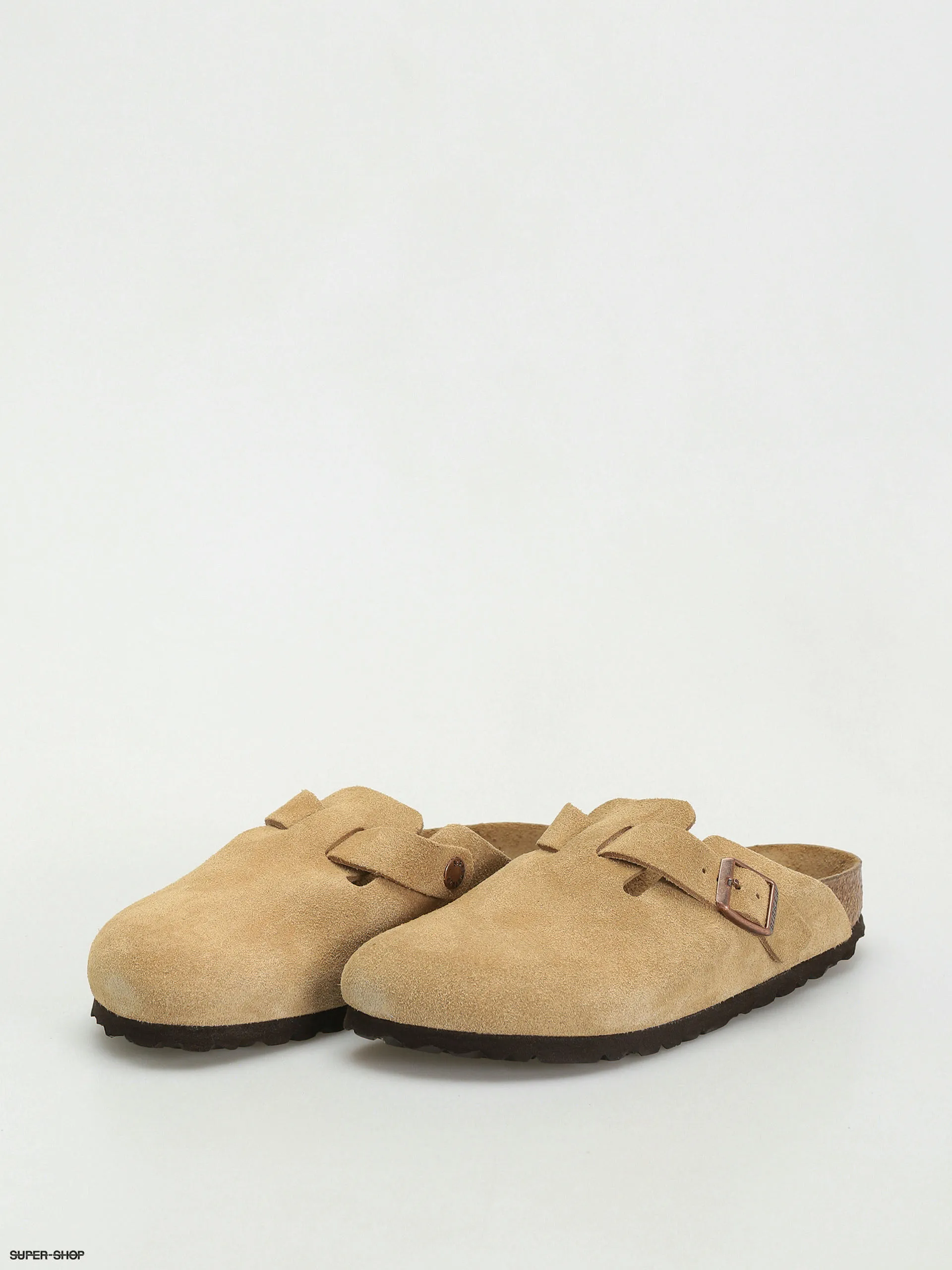 Birkenstock Boston Suede Leather Narrow Wmn Flip-flops (latte cream)