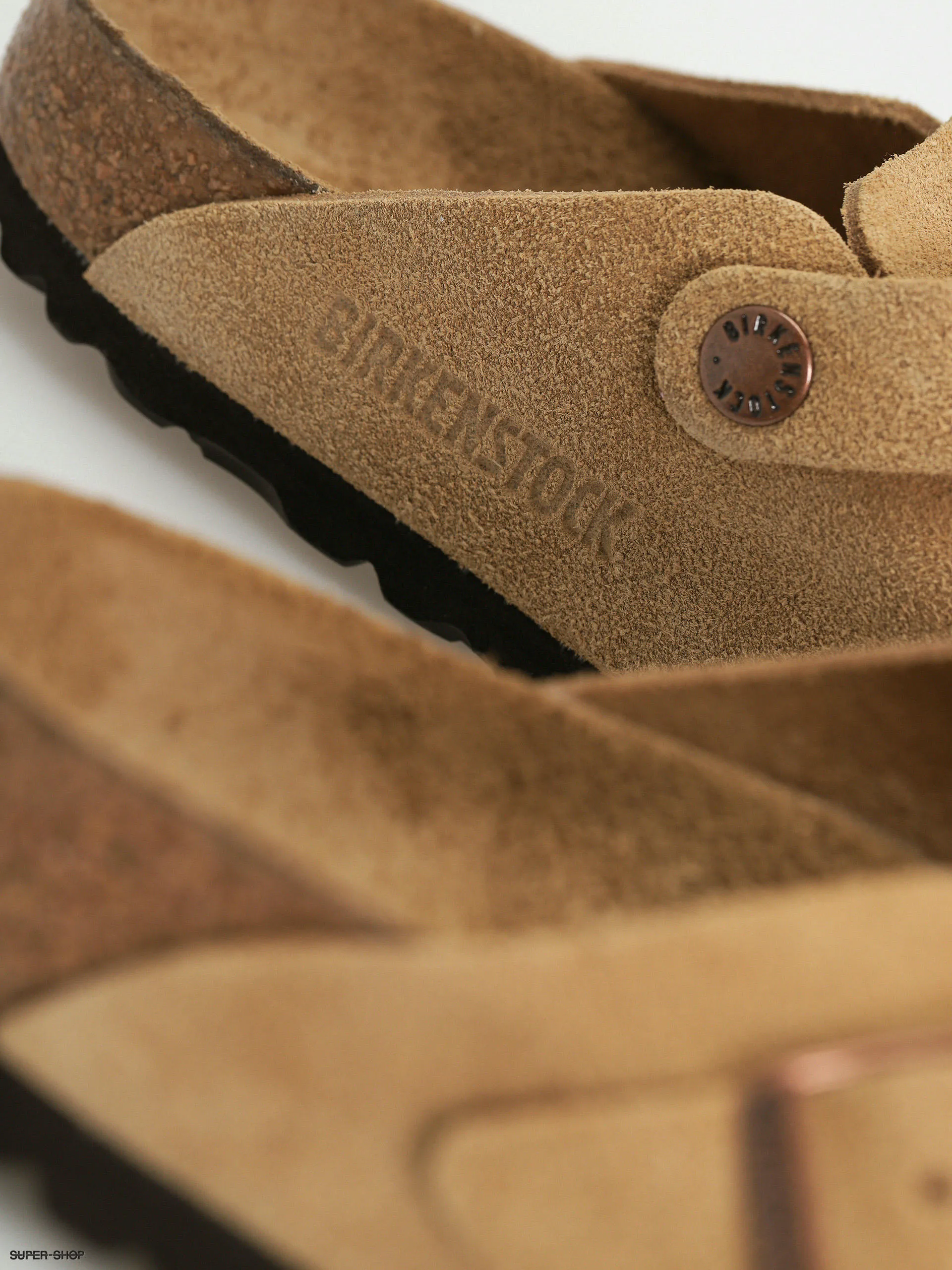 Birkenstock Boston Suede Leather Narrow Wmn Flip-flops (latte cream)