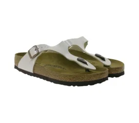 BIRKENSTOCK Gizeh Damen Zehentrenner Made in Germany normale Breite 00943871 Perlweiß