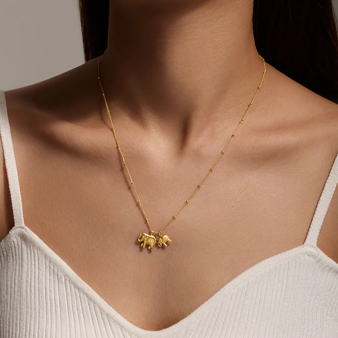 Elephant Love Gold Necklace