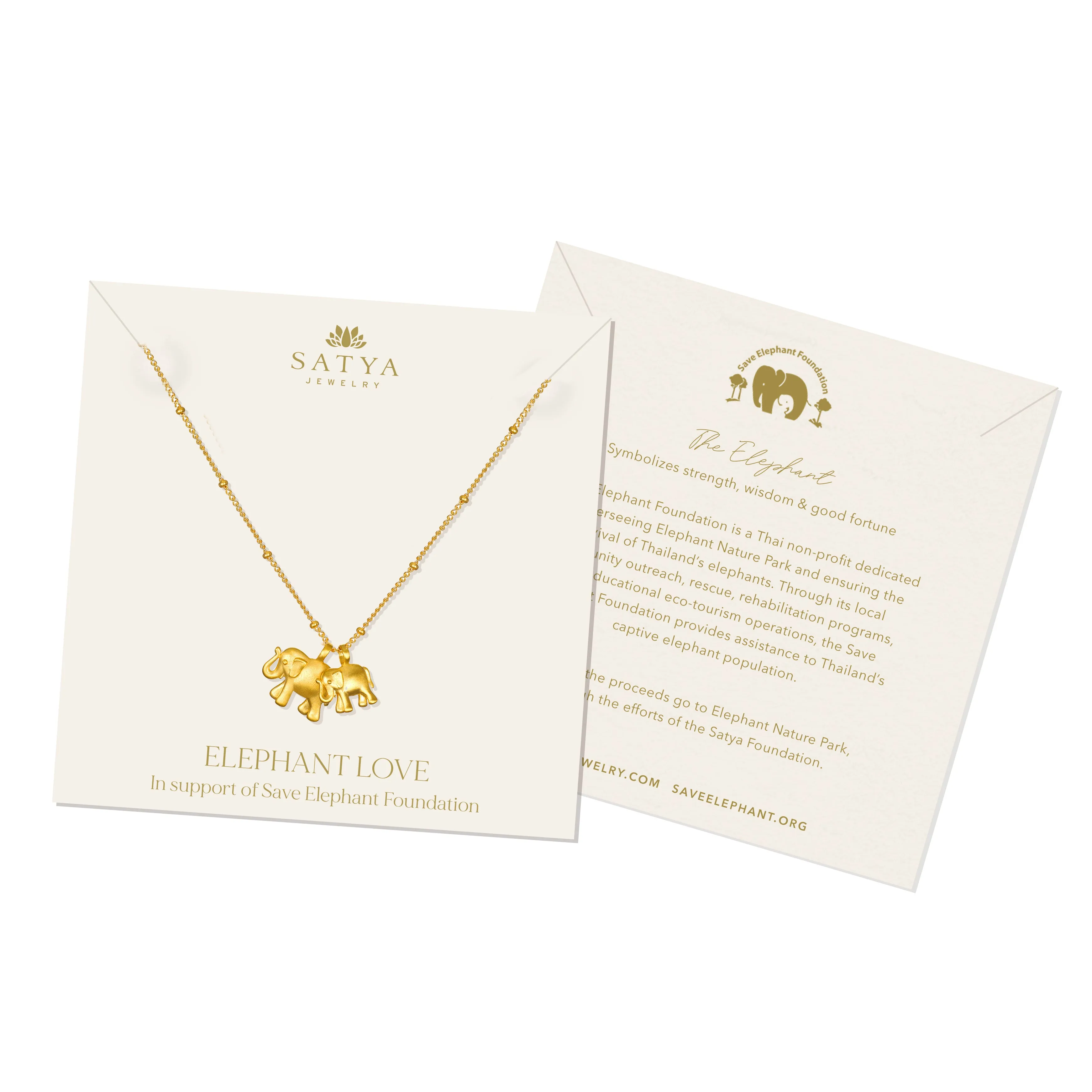 Elephant Love Gold Necklace