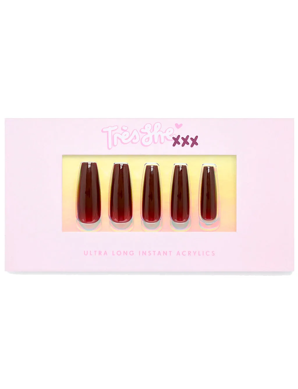 FALSE NAIL SET - CHERRY COLA - ULTRA LONG