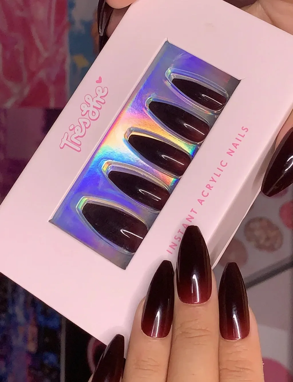 FALSE NAIL SET - CHERRY COLA