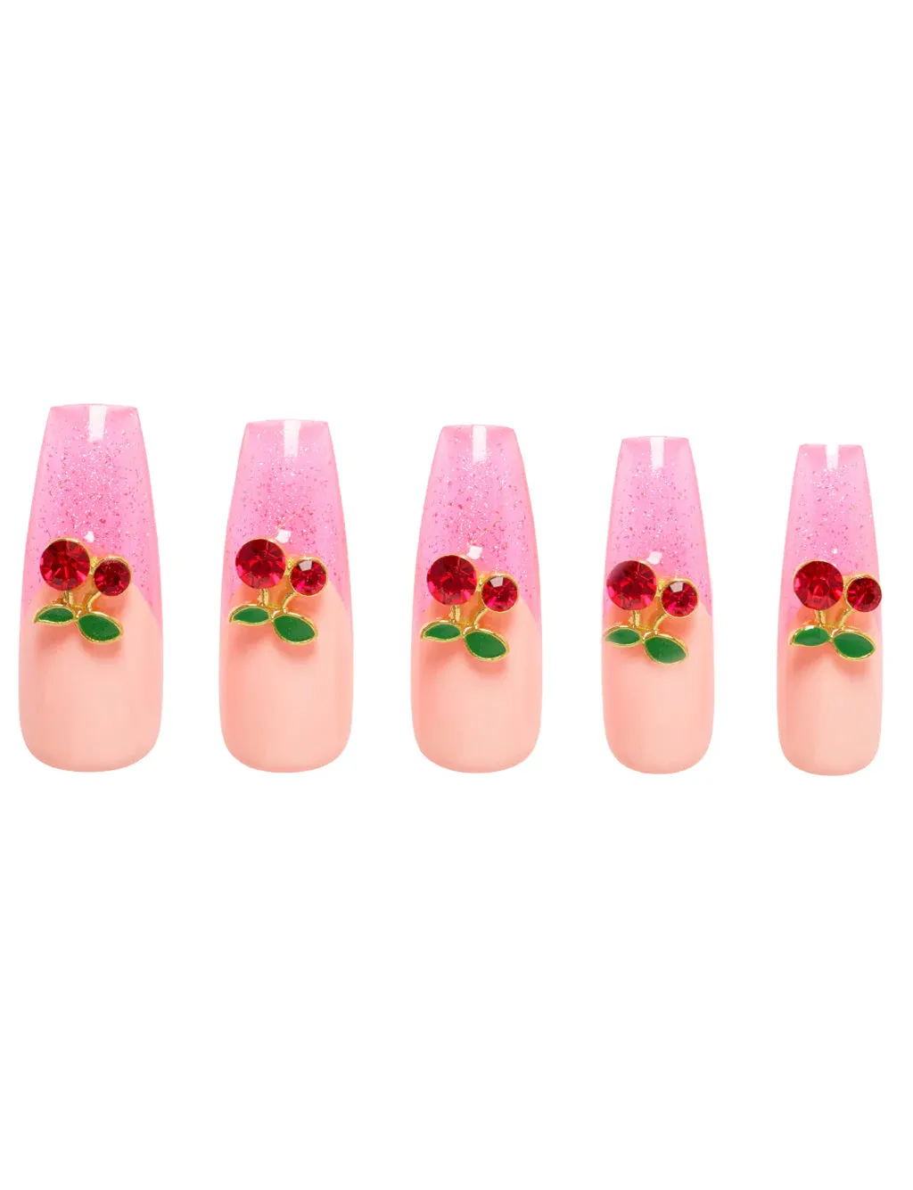 FALSE NAIL SET - CHERRY PIE - ULTRA LONG