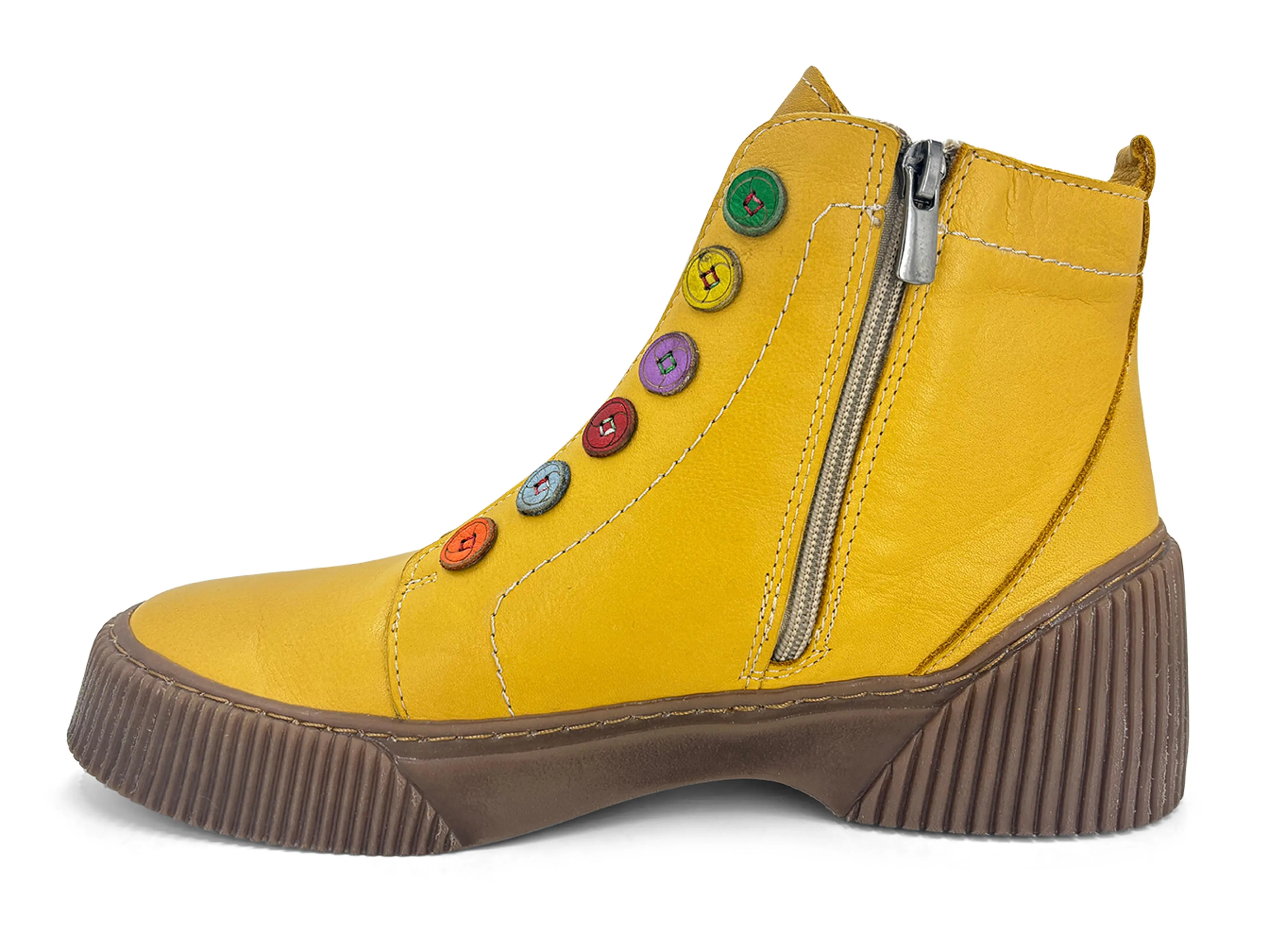 Gelato Tina Button Boot Mustard