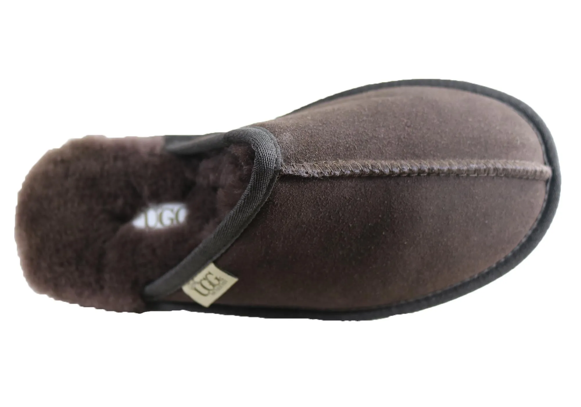 Grosby Buck Ugg Mens Comfort Sheepskin Scuff Slip On Slippers