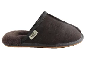 Grosby Buck Ugg Mens Comfort Sheepskin Scuff Slip On Slippers