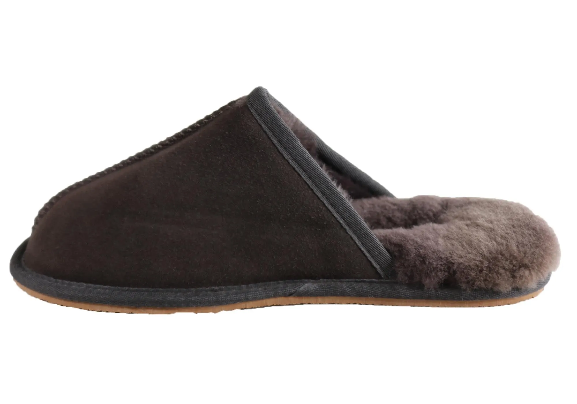 Grosby Buck Ugg Mens Comfort Sheepskin Scuff Slip On Slippers