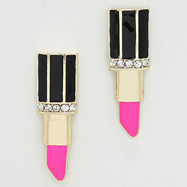 iLLASPARKZ Inverted Resin Lipstick Earrings