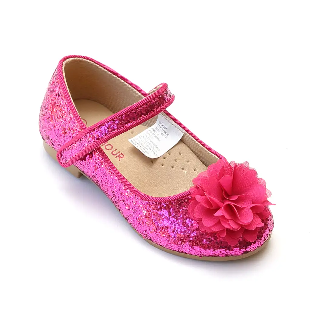 L'Amour Girls Glitter Special Occasion Flats