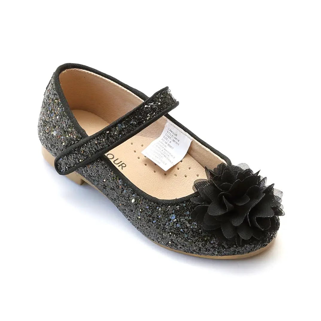 L'Amour Girls Glitter Special Occasion Flats