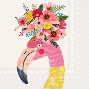 Mia Charro Floral Flamingo Cocktail Napkins