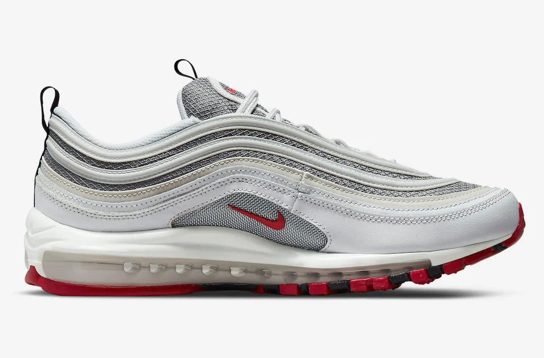 Nike Air Max 97 White Bullet Grey Red Shoes DM0027-100