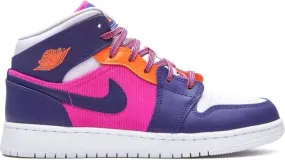 Nike Kids Air Jordan 1 Mid Fire Pink sneakers Purple