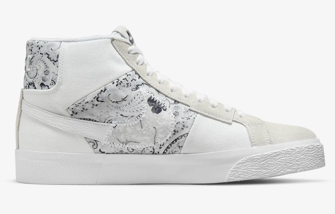 Nike SB Zoom Blazer Mid Edge Floral Paisley White Grey DM0859-100