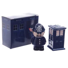 Novelty Police Box and Policeman Salt and Pepper Set LON52