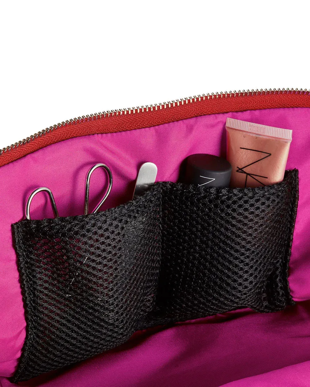 Small Everyday Makeup Bag in Red and Pink