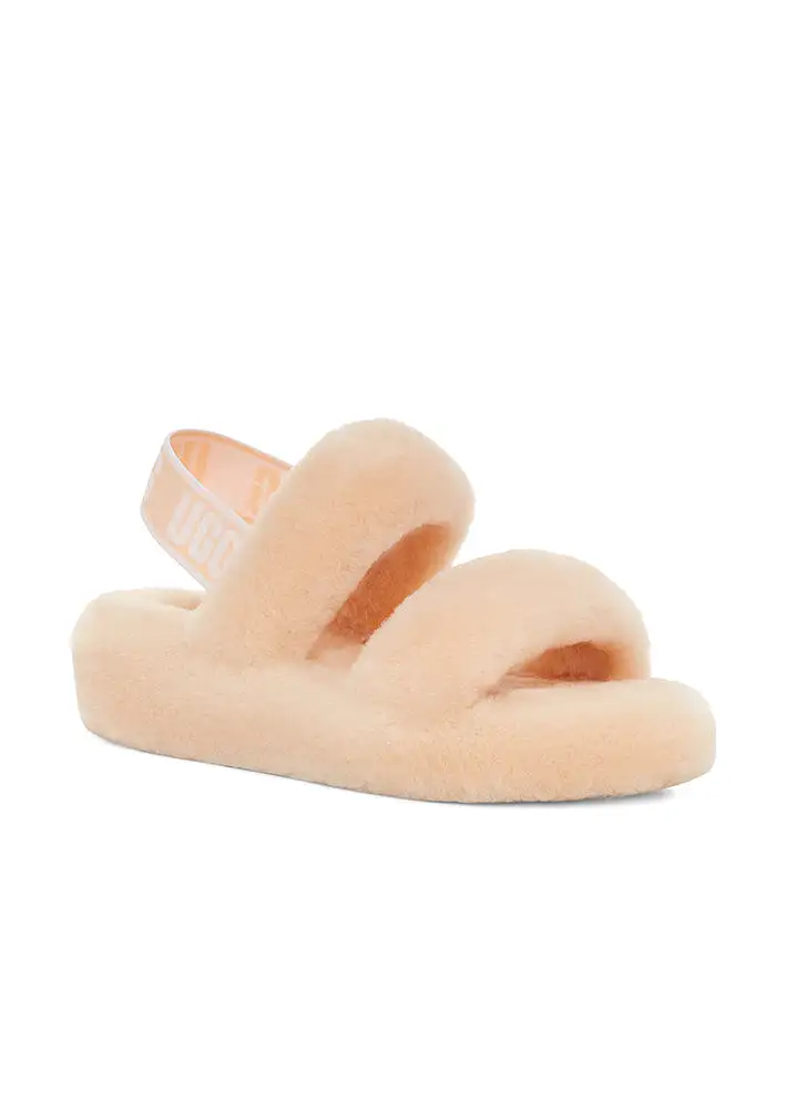 UGG Oh Yeah Slide Slippers - peach fuzz