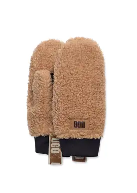 UGG Sherpa Mittens with logo - Vanter - Caramel