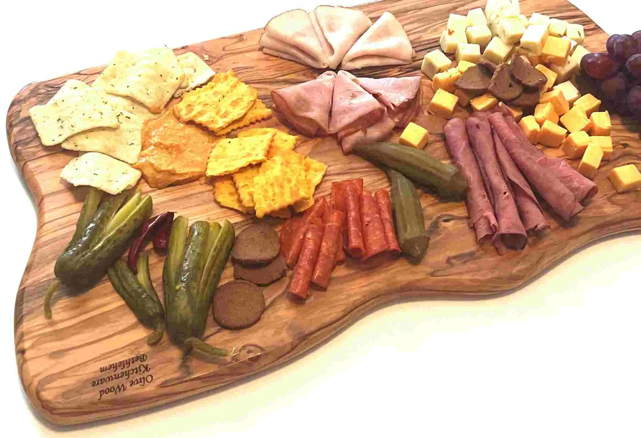 Unique Wooden Cutting Board / Charcuterie Board Handmade from Olive Wood Grown in Holy Land