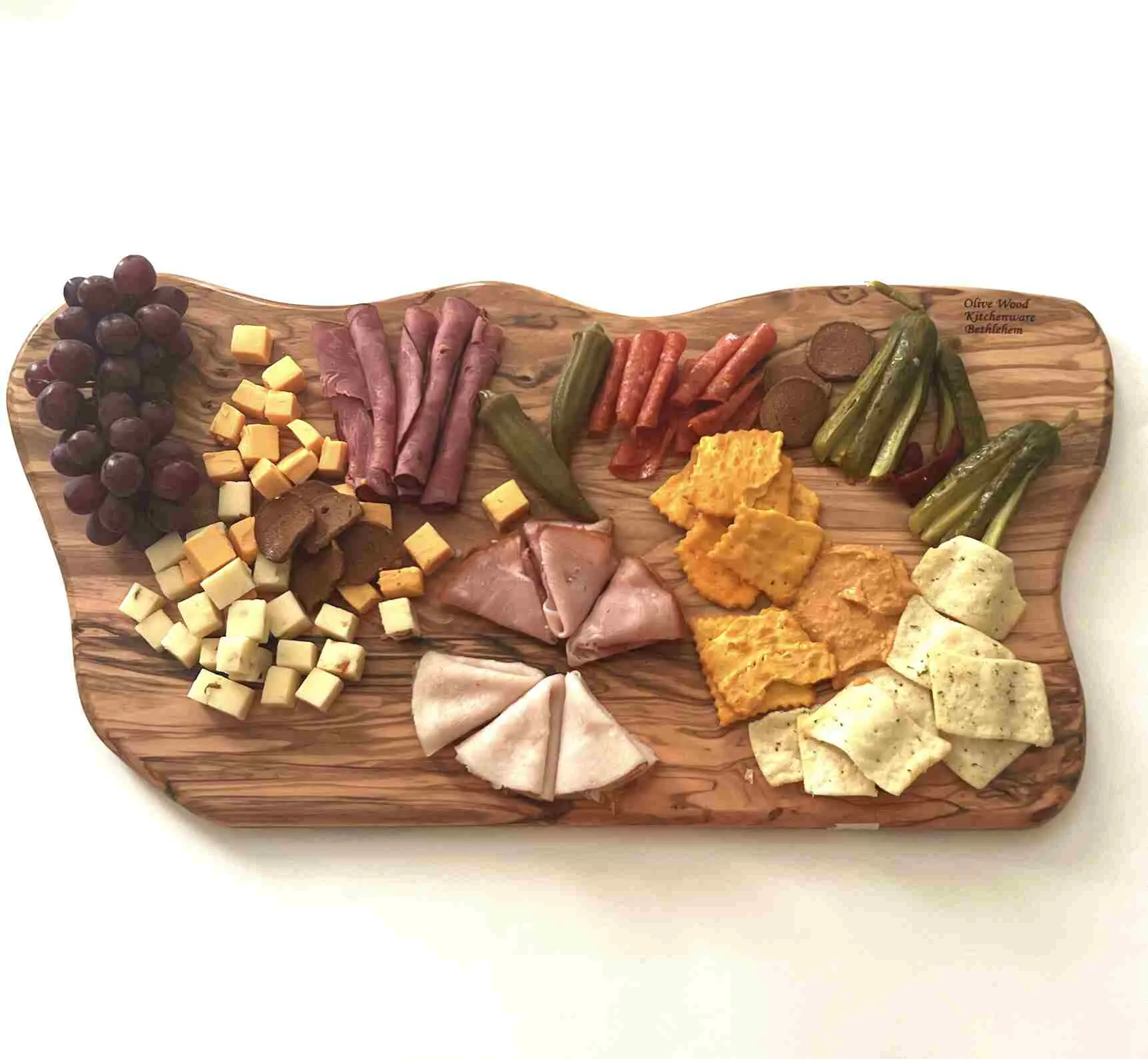 Unique Wooden Cutting Board / Charcuterie Board Handmade from Olive Wood Grown in Holy Land