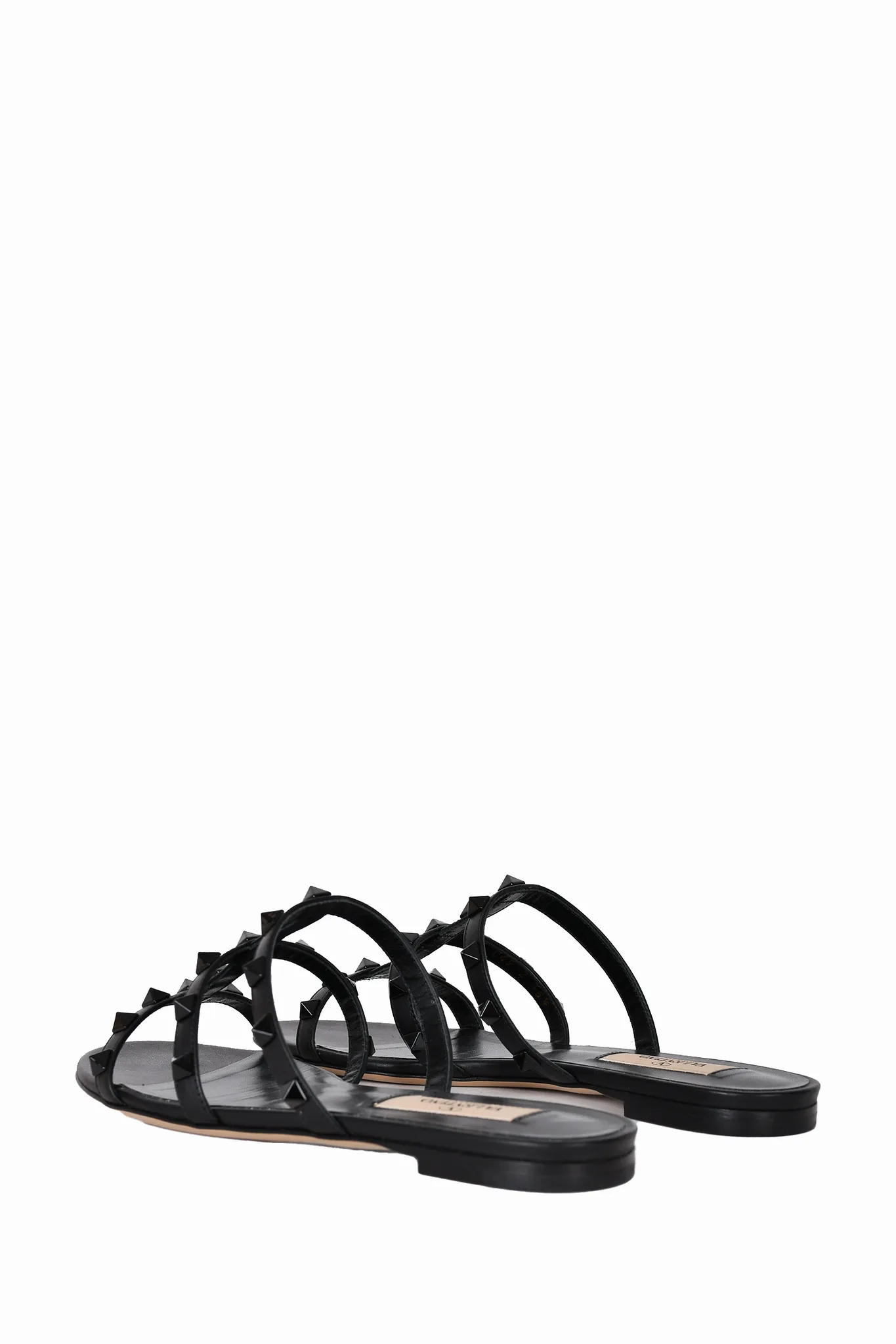 Valentino Black Rockstud Leather Sandals Size 35.5