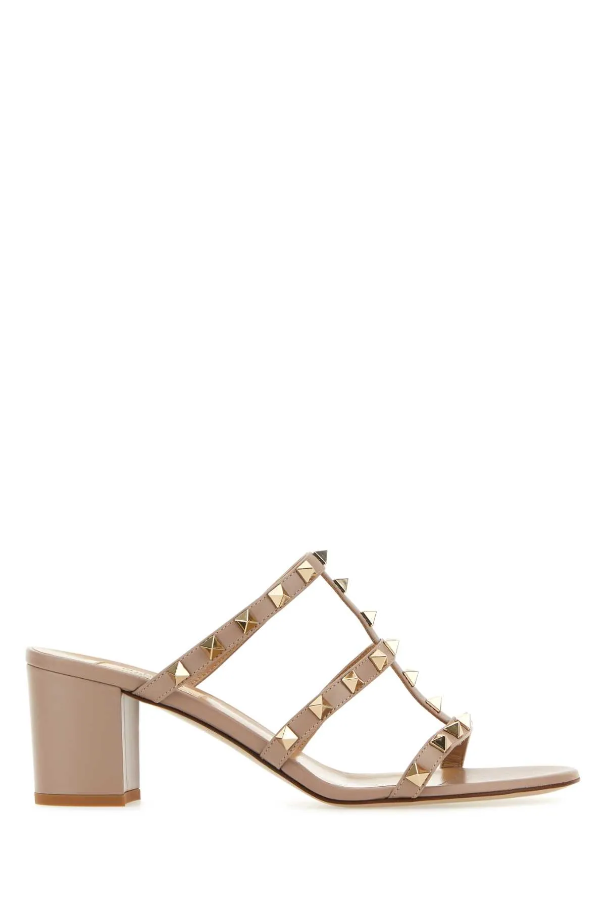 Valentino Garavani Light Pink Leather Rockstud Mules