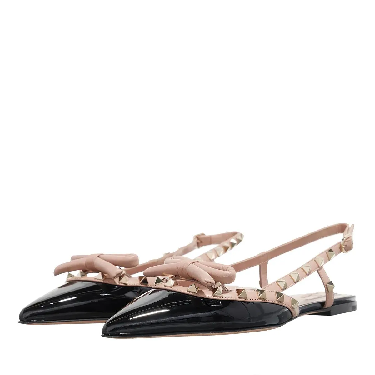 Valentino Garavani  Rockstud Bow T.05 Ballerina Nero Rose