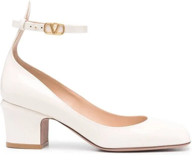 Valentino Garavani Tan-Go 60mm patent-leather pumps Neutrals