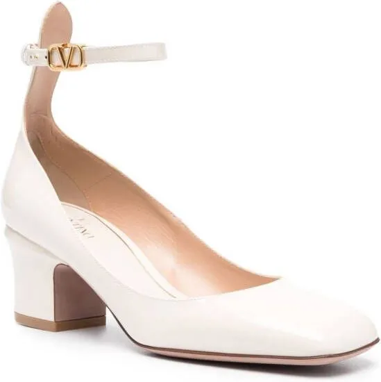 Valentino Garavani Tan-Go 60mm patent-leather pumps Neutrals