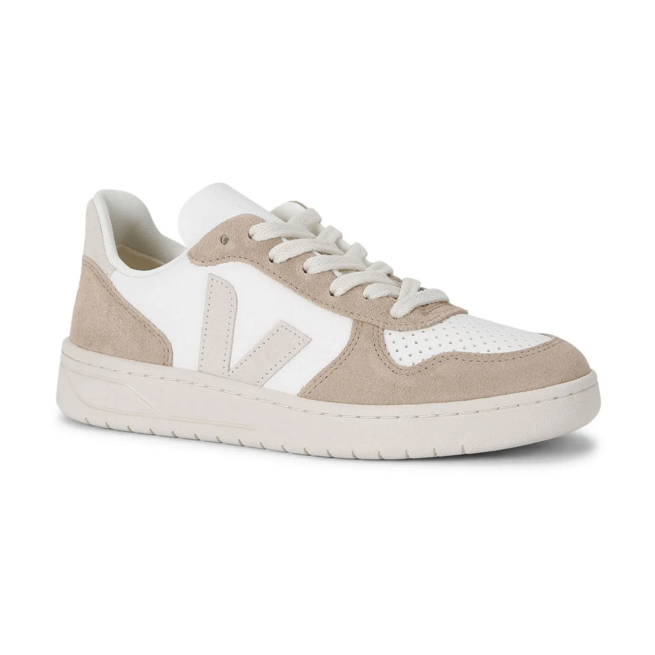 VEJA V-10 Lace-Up Trainers - White