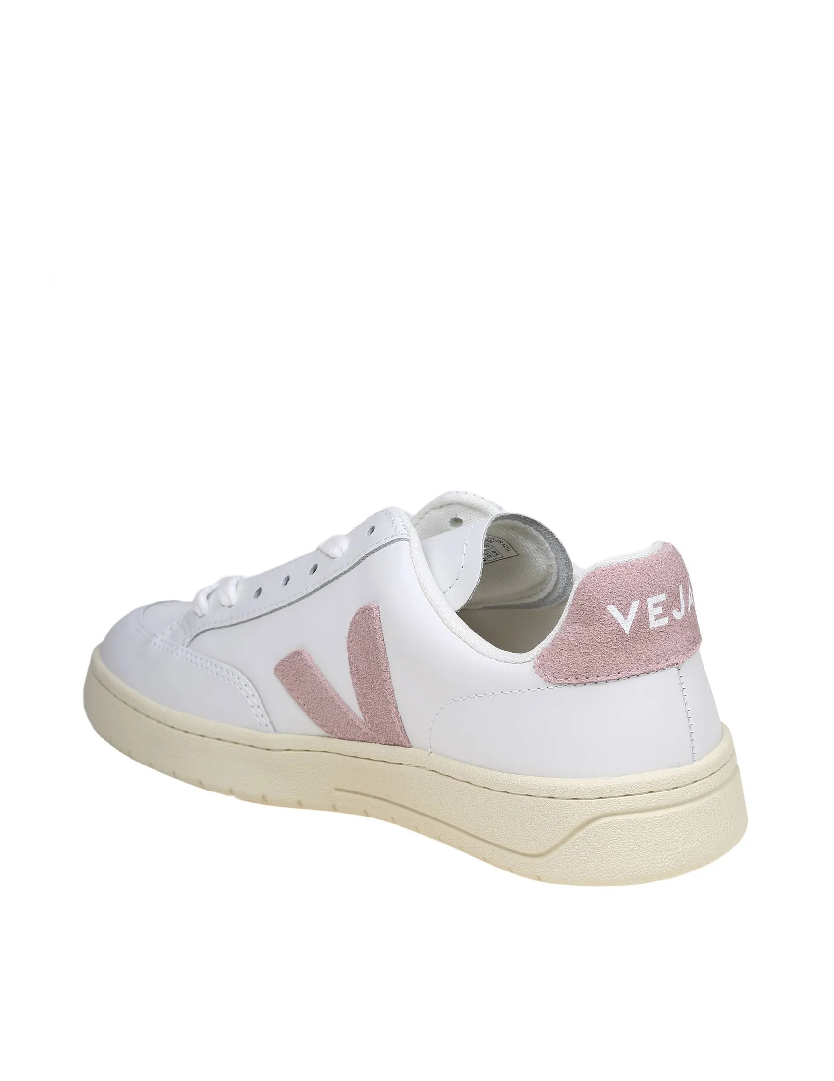 VEJA V 12 SNEAKERS IN WHITE/PINK LEATHER