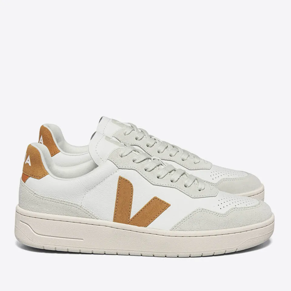 Veja Women's V-90 Bastille Leather and Suede Trainers - UK 2 | Coggles