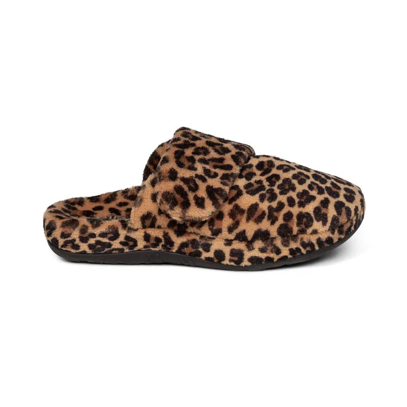 Women's Aetrex Mandy Closed Toe Slipper Color: Leopard