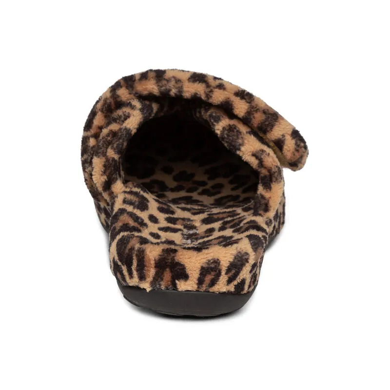 Women's Aetrex Mandy Closed Toe Slipper Color: Leopard