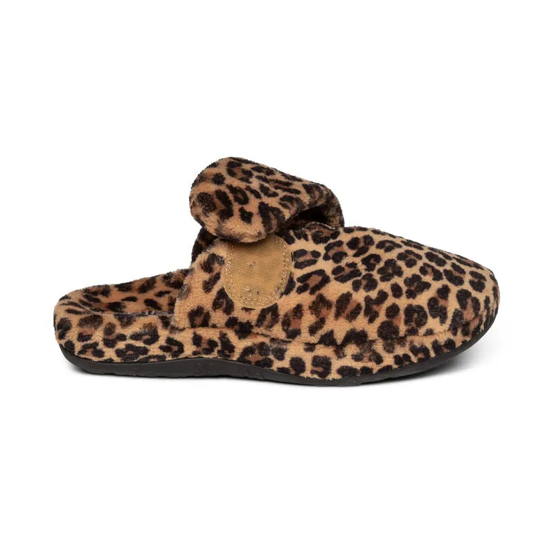 Women's Aetrex Mandy Closed Toe Slipper Color: Leopard