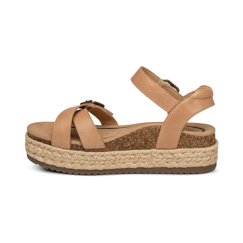 Women's Aetrex Paula Platform Sandal Color: Camel