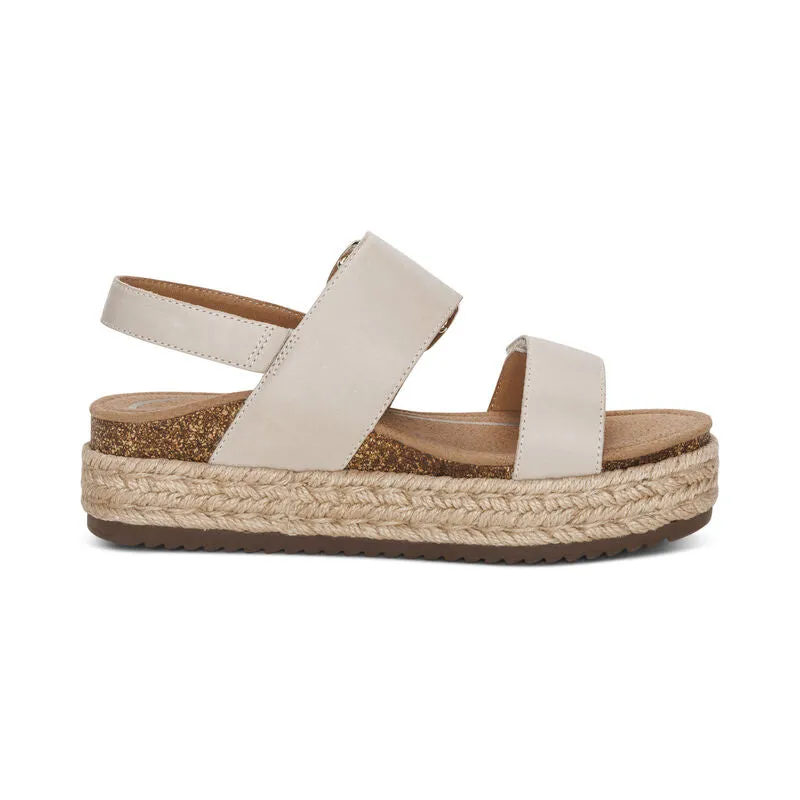 Women's Aetrex Vania Arch Support Platform Sandal Color: Cream