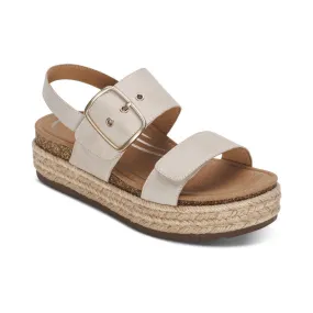 Women's Aetrex Vania Arch Support Platform Sandal Color: Cream