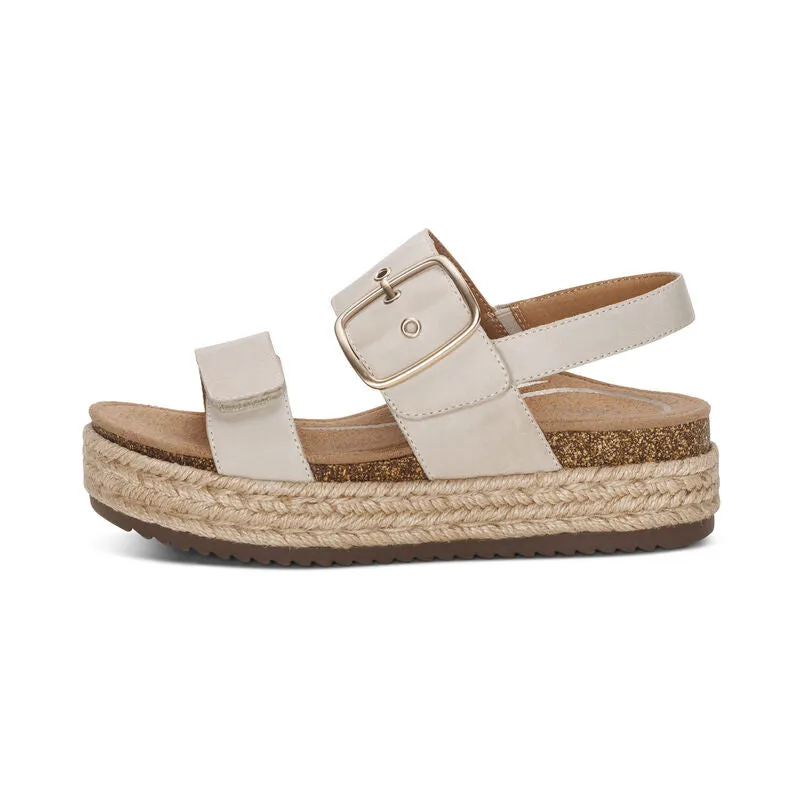 Women's Aetrex Vania Arch Support Platform Sandal Color: Cream