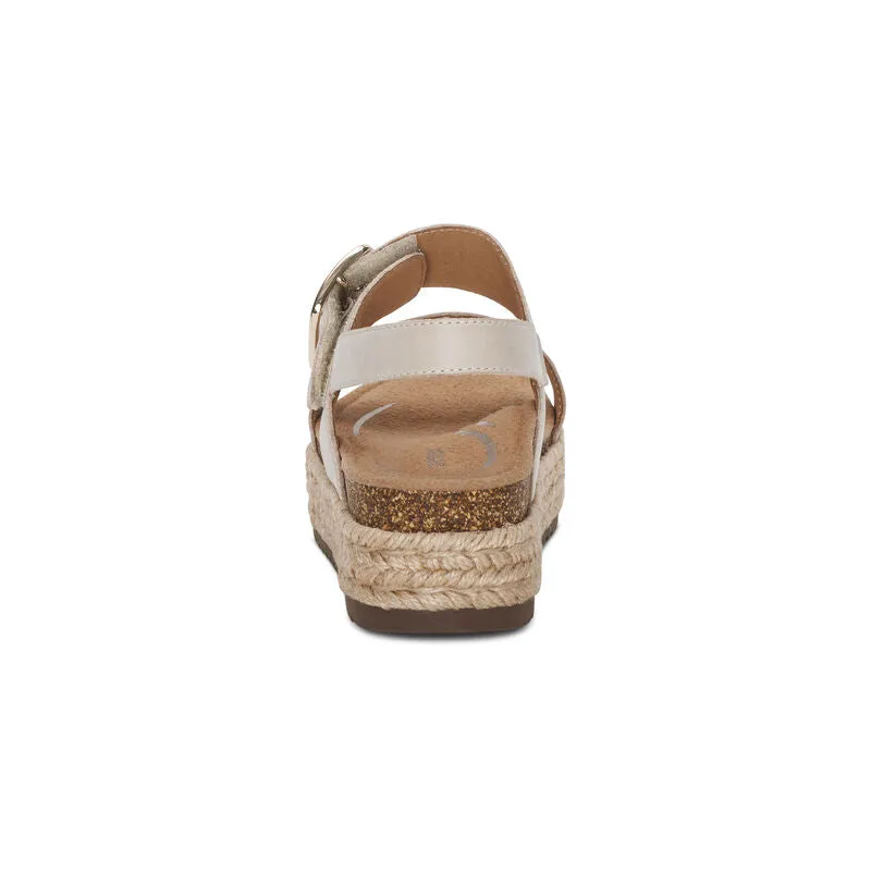 Women's Aetrex Vania Arch Support Platform Sandal Color: Cream