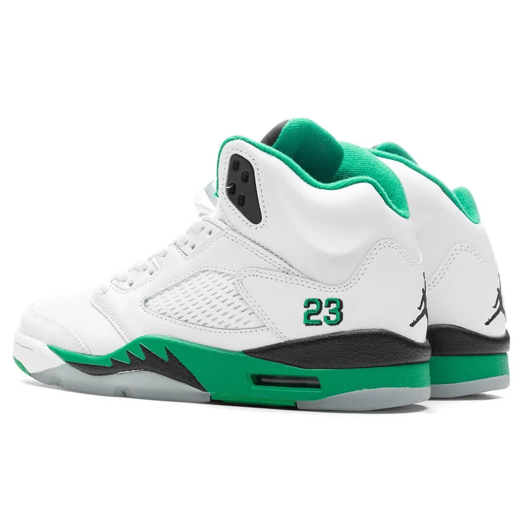 Women's Air Jordan 5 Retro - White/Lucky Green/Ice Blue