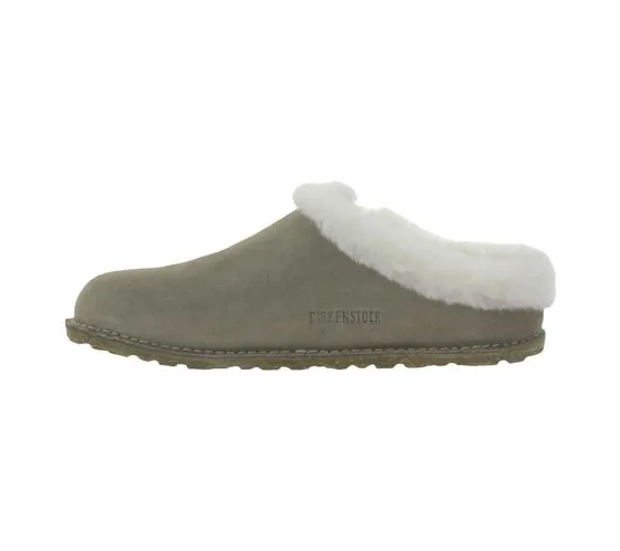 Zapatillas de mujer BIRKENSTOCK Zermatt de piel auténtica con forro de piel Made in Germany ancho estrecho 1023144 Gris